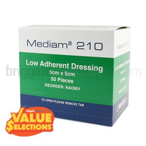 Mediam 210 Sterile Dressings 5 x 5cm Box 50