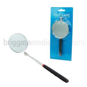 FootCare Self-Inspection Mirror - Telescopic Round 8cm Diameter