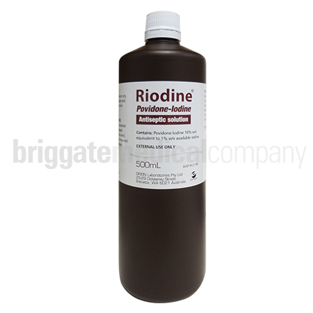 Povidone-Iodine Antiseptic Solution 10% 500ml (Riodine & Betadine Are Brands of Povidone-Iodine)
