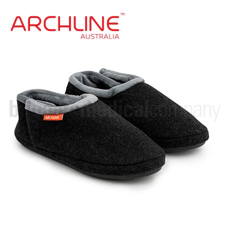 Archline Slippers Closed-Back Charcoal Pair (Euro 37 | US W6/M4 | UK W4/M2)