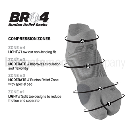 OS1st BR4 Bunion Relief Sock Black Large Pkt 2 (US M:10-13 W:10.5+) - Image 2