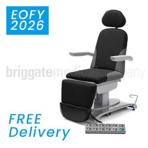 Callisto Gen2 Podiatry Chair in Black Upholstery with 175kg Lift Capacity