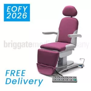 Callisto Gen2 Podiatry Chair in Fucshia Upholstery with 175kg Lift Capacity