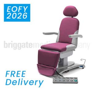 Callisto Gen2 Podiatry Chair in Fucshia Upholstery with 175kg Lift Capacity