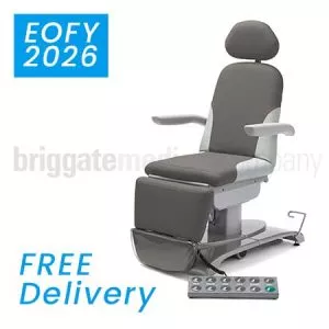 Callisto Gen2 Podiatry Chair in Slate Grey Upholstery with 175kg Lift Capacity