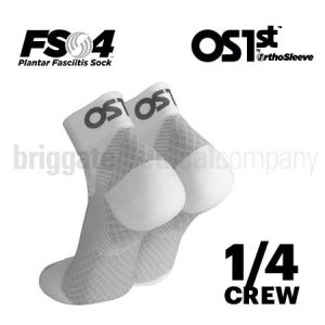 OS1st FS4 Plantar Fasciitis Sock White Large Pkt 2 (US M:10-13 W:11+)