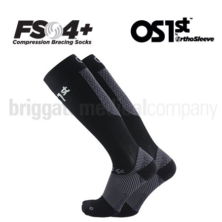 OS1st FS4+ Closed Toe Compression Bracing Sock Black LARGE Pkt 2 (US M:10-13 W:11+)
