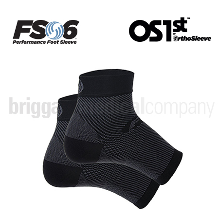 FS6 Performance Foot Sleeve Black LARGE Pkt 2 (Arch Circum.23-33cm)