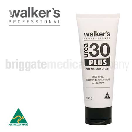 Walker's Urea 30 Plus Foot Rescue Cream 100g Tube (30% Urea, Vitamin E, Lactic Acid & Tea Tree)