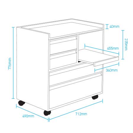 White Milpara Cabinet - Drill Slider on Left - Image 2