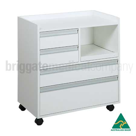 White Milpara Cabinet - Drill Slider On Right