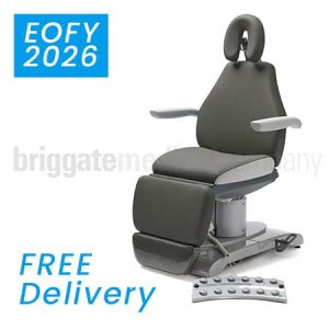 Callisto 240HD Podiatry Chair in Slate Grey Upholstery with 240kg Rated Lift Capacity