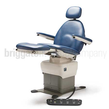 MTI 550 Podiatry Chair with Knee Break in Blue Seamless Upholstery 325kg Rated Lift Capacity - Image 2