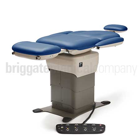 MTI 550 Podiatry Chair with Knee Break in Blue Seamless Upholstery 325kg Rated Lift Capacity - Image 3