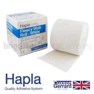 Hapla Fleecy Web Anti-bacterial - White 7.5cm x 5M Roll