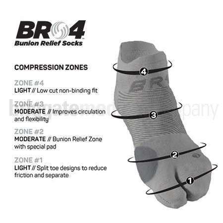 OS1st BR4 Bunion Relief Sock Black Large Pkt 2 (US M:10-13 W:10.5+) - Image 2