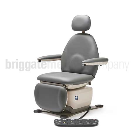 MTI 550 Podiatry Chair with Knee Break in Slate Seamless Upholstery - Programmable - 325Kg Rating