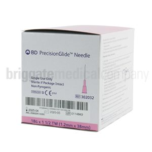 Needles 18G x 1 1/12'  (1.2mm x 38mm)      Box 100