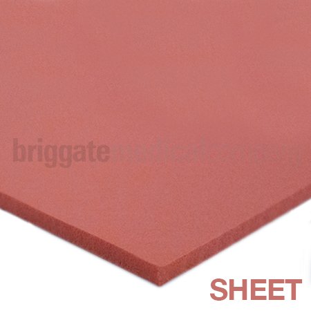 Poron 3.2mm Slow Recovery Sheet Red 1370 x 300mm - Smooth/Abraded