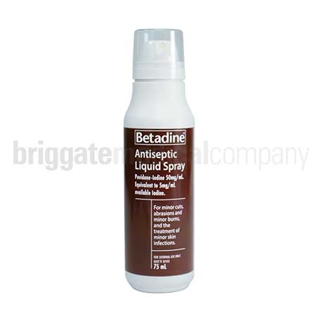 Povidone-Iodine Antiseptic Spray 75ml Bottle (Riodine & Betadine Are Brands of Povidone-Iodine)