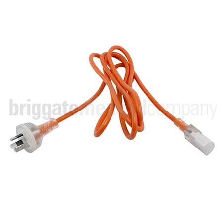 Power Lead - 3 Core Orange + IEC Plug - 2 Metres (suitable for all Drills supplied by Briggate Medical)