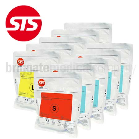 STS Casting Slipper Socks - Mixed Sizes Box 10 Pairs (1 x S, 4 x M, 4 x L, 1 x XL)