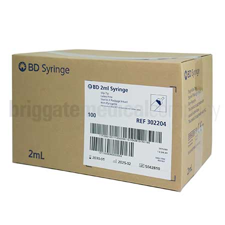 BD 2ml Disposable Syringe Slip-Tip 2ml Box 100