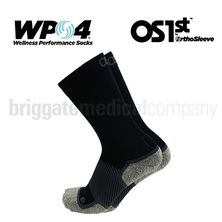 OS1st WP4 Wellness Performance Socks CREW Black X-Large Pair