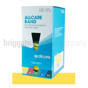 Allcare Exercise Band 1.5M Lengths Yellow Dispenser Box 30 (Resistance: Light)