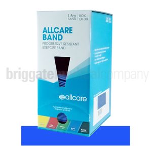 Allcare Band 1.5M Lengths Blue Dispenser Box 30 (Resistance: Extra Firm)