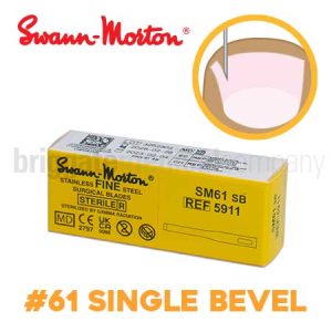 Swann Morton SINGLE BEVEL Size 61 Fine Blades Box 25