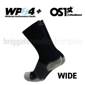 OS1st WP4+ Wellness Performance Socks WIDE Crew Black Small Pair