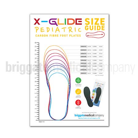 X-Glide Pediatric Carbon Fibre Foot Plate - Sizing Chart A4
