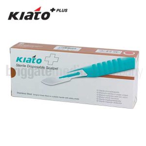 Kiato Plus Sterile Disposable Scalpel Blade with Handle #10 Pkt 10