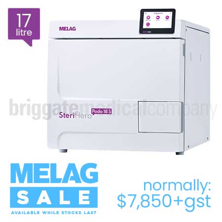 Melag 17L SteriHero Podo 'S' Class Autoclave with USB Documentation Interface