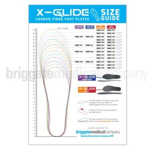 X-Glide Carbon Fibre Foot Plate - Sizing Chart A3