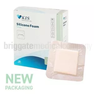 KIS Silicone Foam Border Dressing 7.5cm x 7.5cm Box 10 (with Adhesive Border)