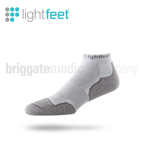 Lightfeet Evolution Socks Mini Crew White MEDIUM (W:9.5-11.5 M:8.5-10.5) Pair