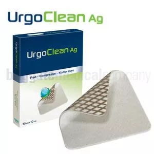 UrgoClean Ag (Silver) Poly Absorbent Dressing Pad 10cm x 10cm Box 10