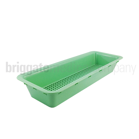 Autoplas Perforated Instrument Tray 270 x 100 x 40mm Green - Autoclavable