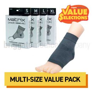 Matrix Compression Foot Sleeve INTRODUCTION PACK 4 Pairs (S/M/L/XL) Charcoal