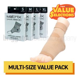 Matrix Compression Foot Sleeve INTRODUCTION PACK 4 Pairs (S/M/L/XL) Beige