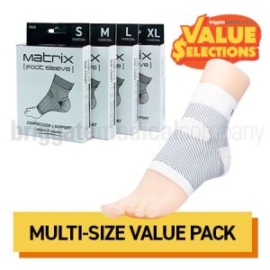 Matrix Compression Foot Sleeve INTRODUCTION PACK 4 Pairs (S/M/L/XL) White