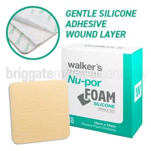 Walker's Nu-Por Foam SILICONE (Adhesive) 10cm x 10cm Box 10