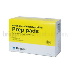 Reynard Alcohol & Chlorhexidine Prep Pads (70% Alcohol & 2% Chlorhexidine) Box 200