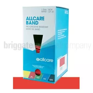 Allcare Band 1.5M Lengths Red Dispenser Box 30 (Resistance: Medium)