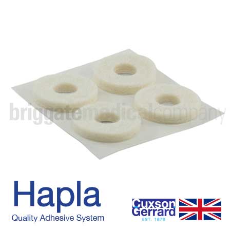 Hapla Felt Round Bunion Pads 5mm Pkt 36 (9 Sheets of 4 Adhesive Pads)