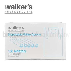 Walker's White Aprons Box of 5 Rolls of 20 Aprons (100)
