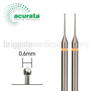 Acurata NEQ Ball Cutter Mini Burr (0.6mm) Packet 2 Burrs