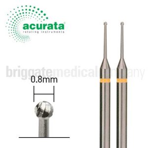 Acurata NEQ Ball Cutter Mini Burr (0.8mm) Packet 2 Burrs